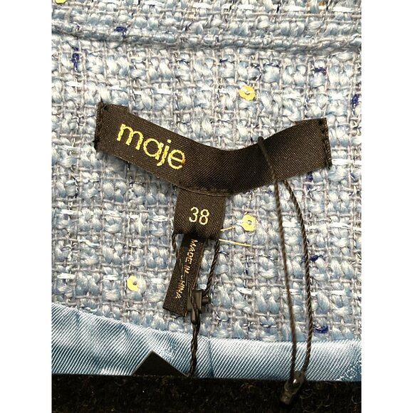 New Maje $495 Sequin Embellished Tweed Mini Dress Sz Small & Medium - Picture 11 of 12